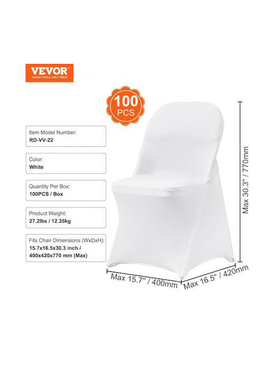 Vevor Husă Elastică Scaun White 100buc YTBS100PCSDKFA2RLV0