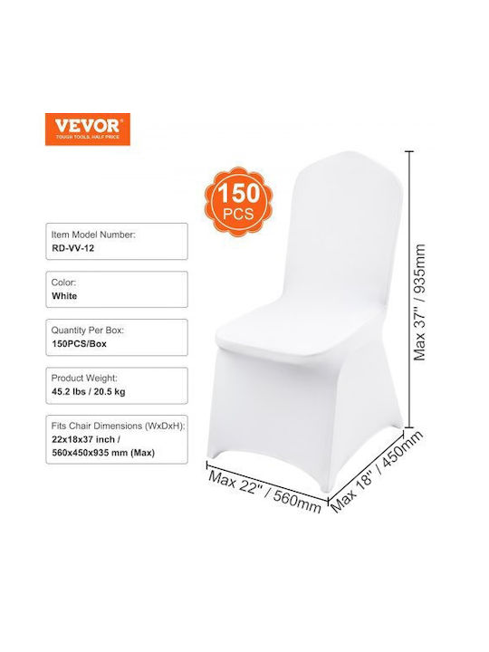 Vevor Elastic Cover for Chair White 1pcs ZYT150PCSBSQB0001V0