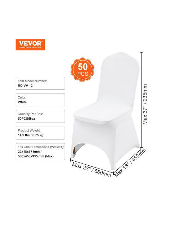 Vevor Elastic Cover for Chair White 50pcs 50TGXBSYT00000001V0