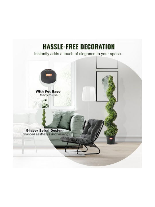 Artificial Outdoor Tree Buxus (Common box) Green 152.4cm 2pcs Vevor