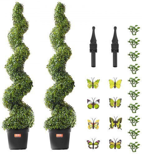 Artificial Outdoor Tree Buxus (Common box) Green 152.4cm 2pcs Vevor