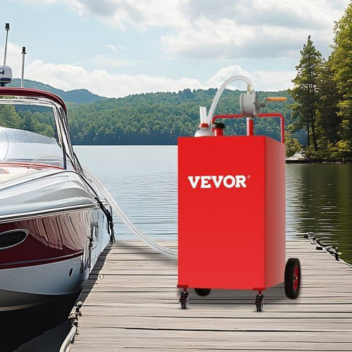 Vevor Δοχείο Καυσίμων Διπλής Θέσης Πλαστικό με Σωλήνα Επέκτασης Κόκκινο