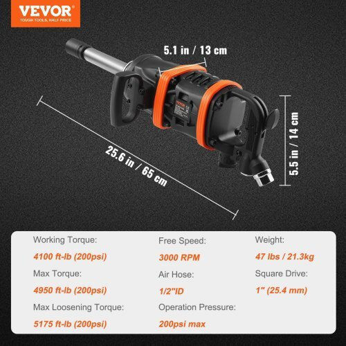 Vevor Air Impact Wrench 1" KQ5800N16000N2TQ2V0