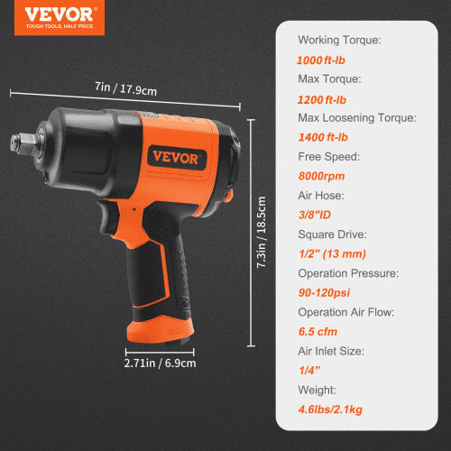 Vevor Air Impact Wrench 1/2" KQCJBS121350N5BWPV0
