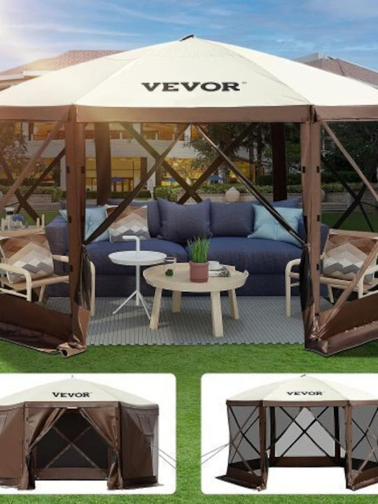 Foișor de Camping Vevor Pop-Up cu 6 Laturi 12' X 12' Parasolar Mzy612ft12ft604drv0