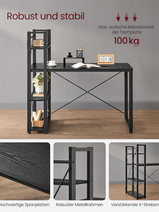 Γραφείο Vasagle Ράφια 120 Cm Ebony Black
