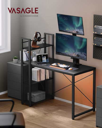 Γραφείο Vasagle Ράφια 120 Cm Ebony Black