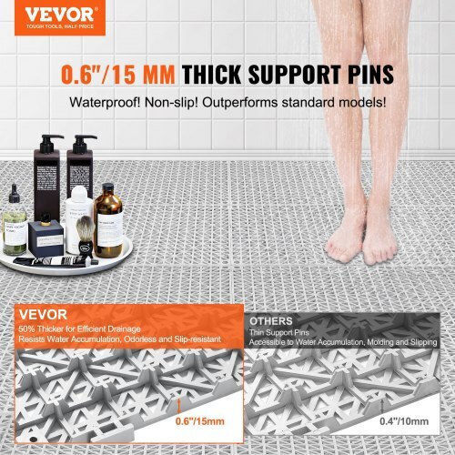 Vevor Πλακάκι για Δάπεδο Κήπου από PVC 30x30εκ. 12τμχ