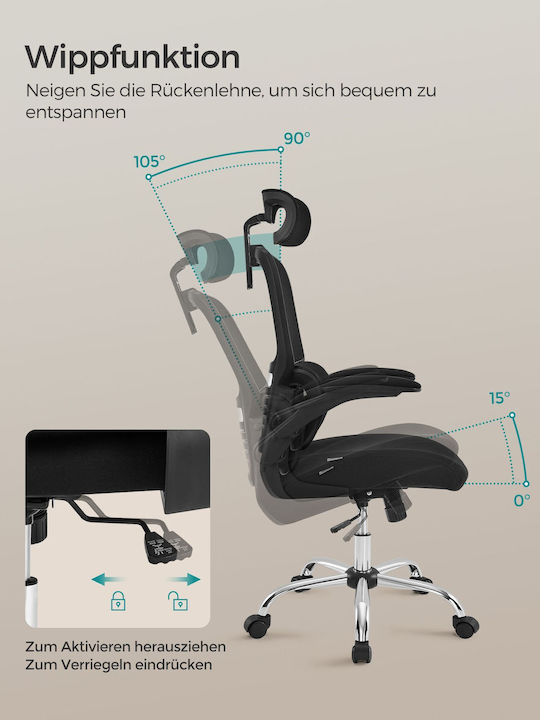 Stuhl Büro mit Neigung Schwarz Songmics