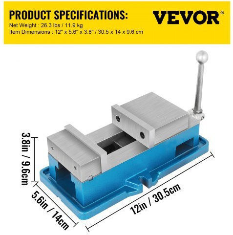 Vevor Menghină De Blat Rotativă Din Fontă Cu Deschidere Maximă 100mm