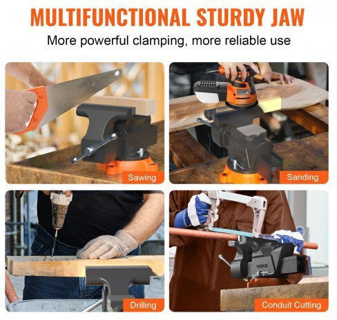 Vevor Rotating Countertop Vise Made of Cast Iron with Maximum Opening 152mm