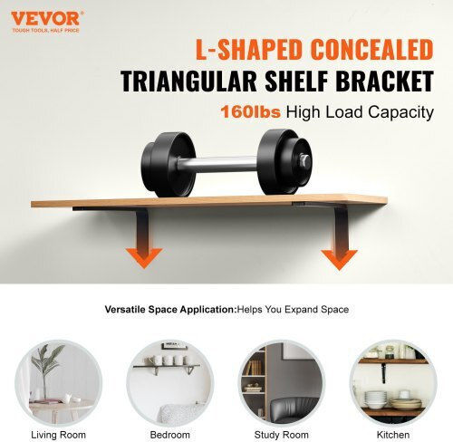 Vevor Heavy-Duty Metallic Corner Shelf Black 254x152.4mm 4pcs SJZJGBZJYGHW5ZTBVV0