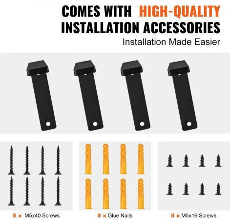 Vevor Heavy-Duty Metallic Corner Shelf Black 254x152.4mm 4pcs SJZJGBZJYGHW5ZTBVV0