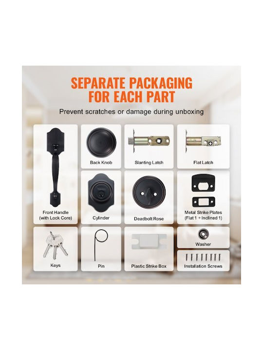 Vevor Antique Copper Handle & Lock Set Adjustable for Right & Left Doors Xnsbqtdshxls4k0bjv0