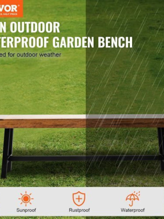 Outdoor Wooden Bench 160x36.5x48.2cm
