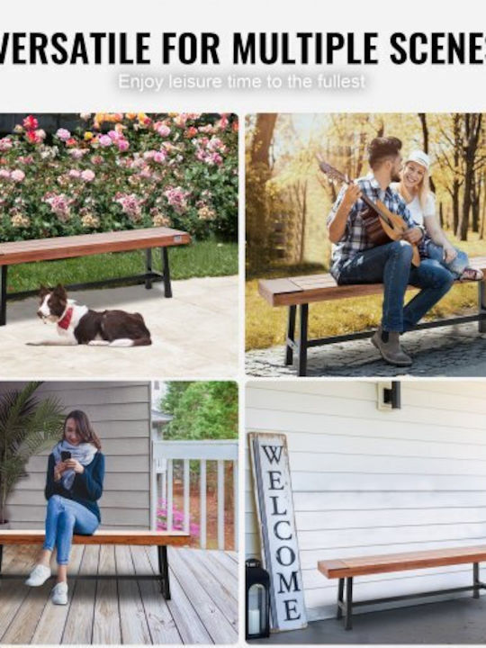 Outdoor Wooden Bench 160x36.5x48.2cm