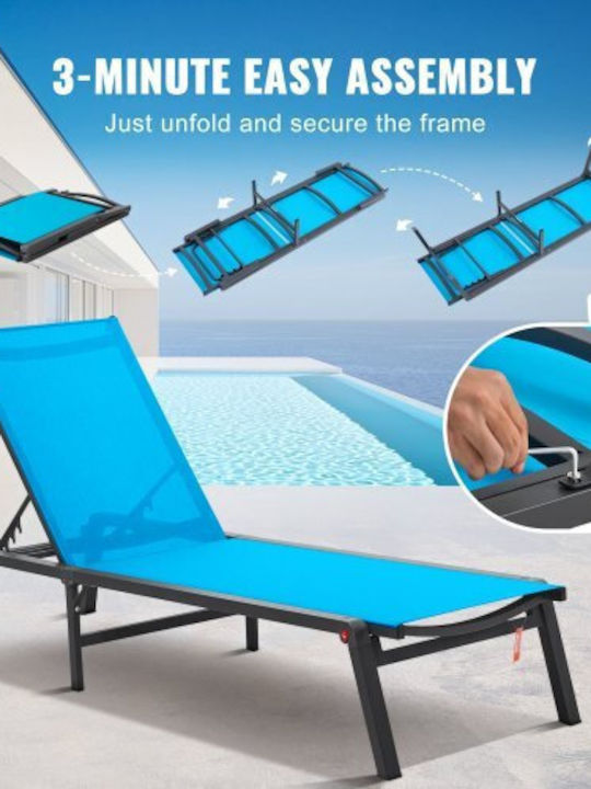 Set of 2 Adjustable Vevor Outdoor Sun Loungers with 5 Positions Jstygdtylskzun91kv0