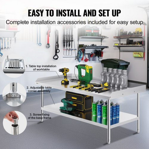 Professional Inox Workbench 30"x60" Vevor Restaurants Cfbxggztsbt3tq6l7v0