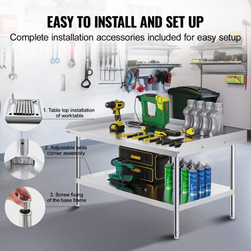 Professionelle Edelstahl-Werkbank 30"x48" Vevor Cfbxggztsbt3x3g63v0
