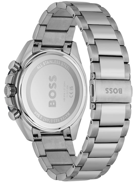Boss Ανδρικό Ρολόι 44mm Χρονογράφος Μπαταρίας με Ασημί Μεταλλικό Μπρασελέ