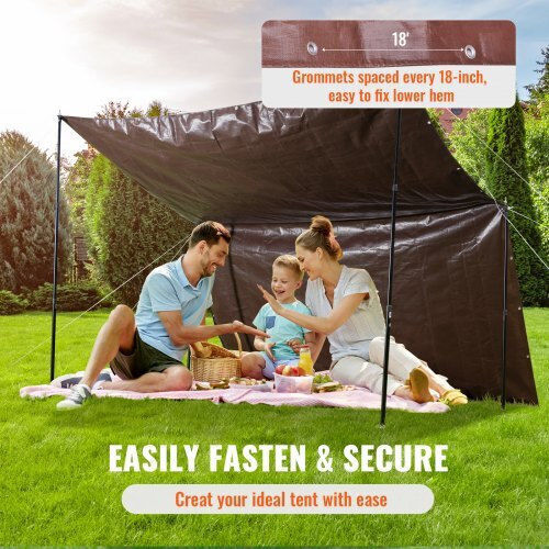 Vevor Waterproof Tarpaulin 12.192x6.096m. Brown