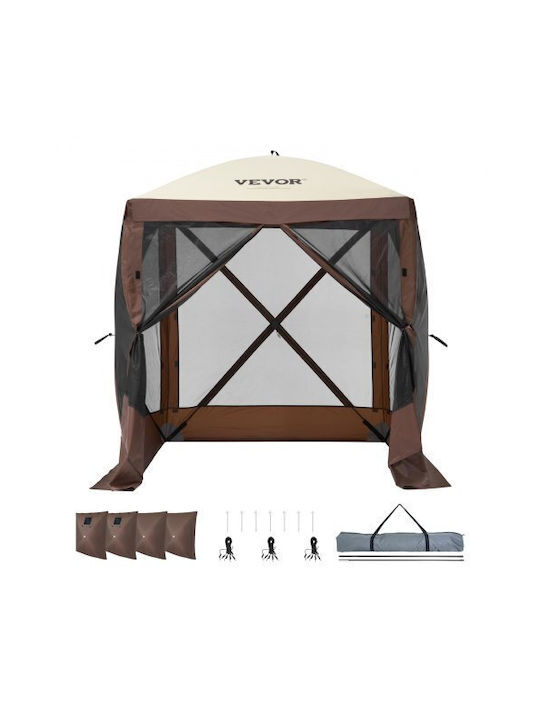 Vevor Faltbarer Pavillon Garten Braun 1.83x1.83m