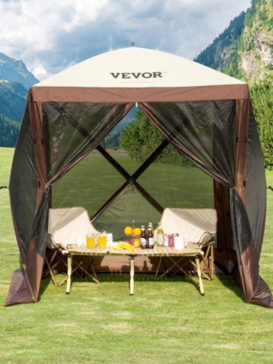 Vevor Faltbarer Pavillon Garten Braun 1.83x1.83m