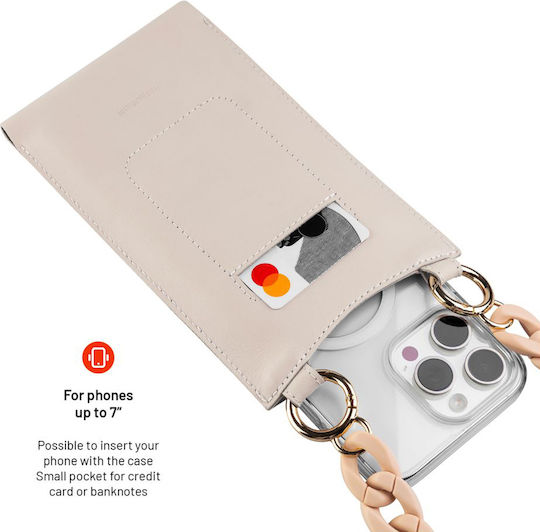 Fixed 7" Phone Case Fixed Universal Shoulder Bag Venezia Leather Fixven-cr Cream 8591680171149