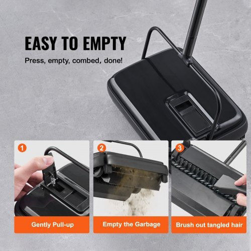 Vevor Manual Carpet Sweeper 20 cm Sweeping Width 300 ml Bin Cleans Dust & Pet Hair Gsqsqbddbdd11gaydv0