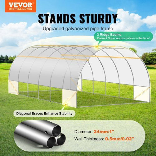 Vevor SDXWS20X10X78IHE2V0 Gewächshaus Tunnel 5.9x3x2m