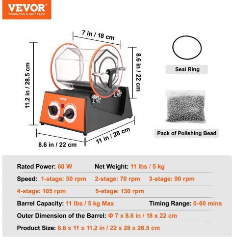 Vevor 5kg Rotary Polishing Tumbler Jewelry Gemstones Wspgjcssdk5kg4qezv2