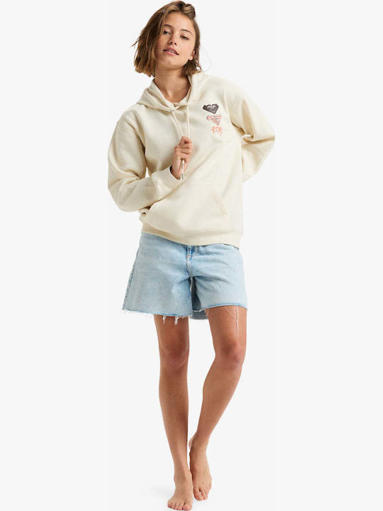 Surf Stoked Long Women's Sweatshirt Hooded Parchment