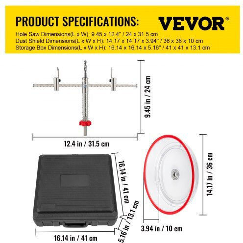 Vevor Burghiu HSS cu Tija Hexagonală pentru Panouri de gips-carton, Lemn, Sticlă, gresie, Metal și Materiale de construcție 30mm / 40mm / 10mm / 13.1mm
