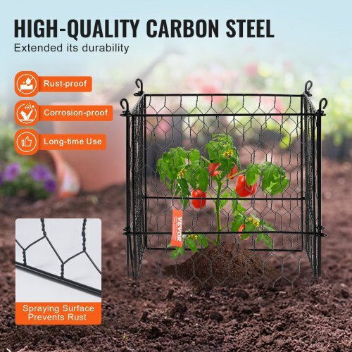 Σετ 5 Προστατευτικά Φυτών Vevor 13.4'' X 13.4'' Μεταλλικά Κλουβιά Qbwzcl12ychse5zgtv0