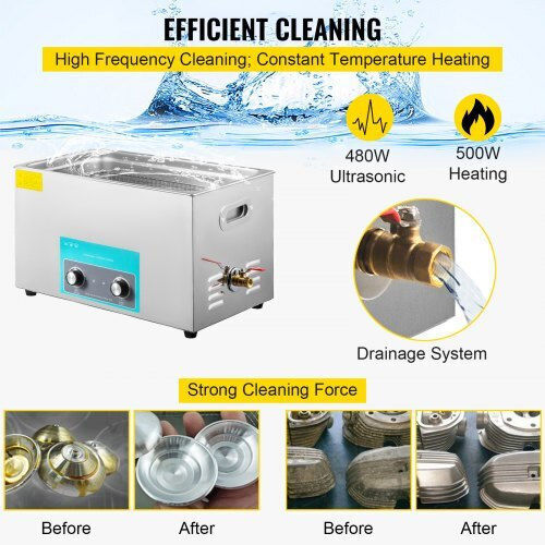 Vevor Curățător Ultrasonic 22lt Inox Cu Temporizator Mecanic