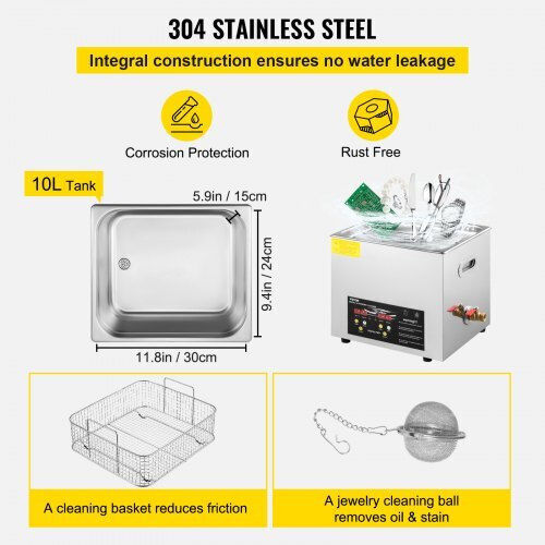 Vevor Ultrasonic Cleaner 10lt with Digital Timer