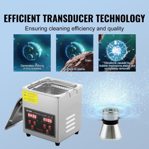 Vevor Ultrasonic Cleaner 2lt with Digital Timer