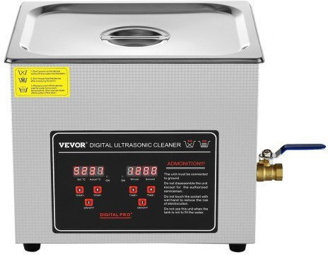 Vevor Καθαριστής Υπερήχων 10lt Inox με Ψηφιακό Χρονοδιακόπτη