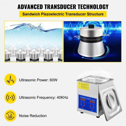 Vevor Ultrasonic Cleaner 1.3lt with Digital Timer