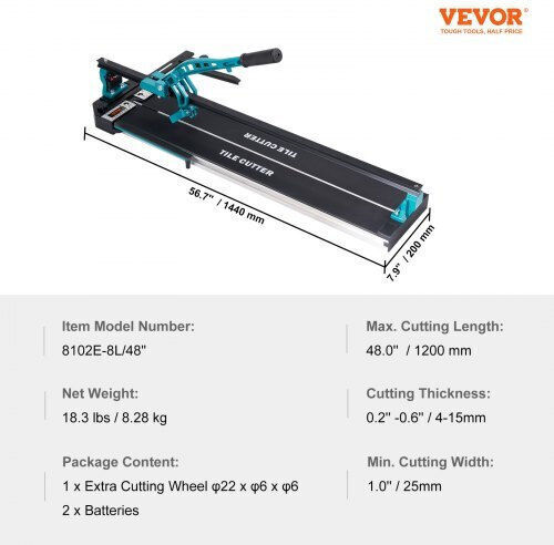 Vevor Tile Cutter Manual 1200mm