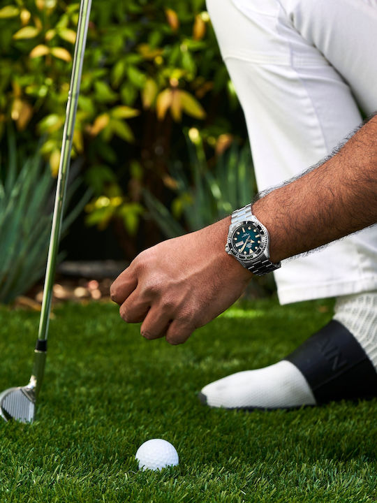 Orient Mako Kamasu Ανδρικό Ρολόι 42mm Αυτόματο με Ασημί Μεταλλικό Μπρασελέ