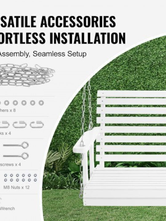 Wooden Veranda Swing Vevor 4 Ft White Garden Swing Chains 880 Lbs Capacity Mlqqcmk4yc0004zalv0