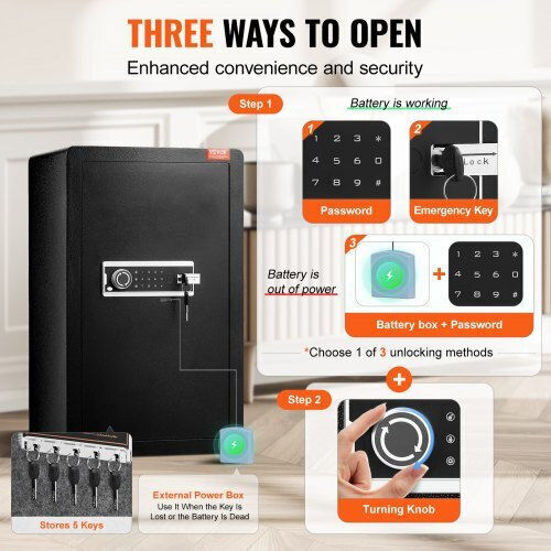 Vevor Safe with Digital Lock L42xW38xH70cm DMBXXLS452CUYI3X5V9