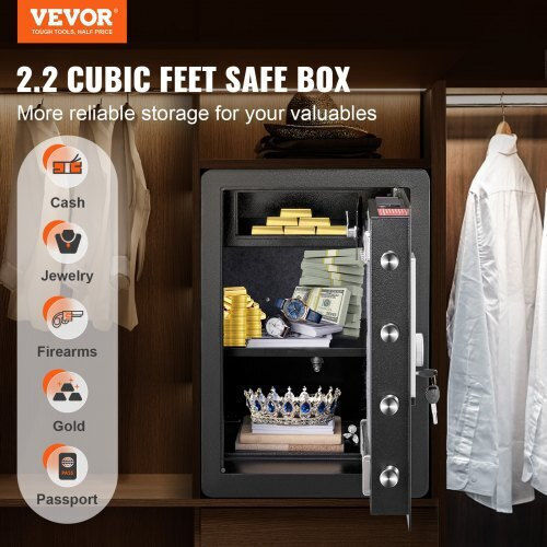 Vevor Safe with Digital Fingerprint Lock L40xW30xH60cm LSBXXHSLSLF22HXMIV0