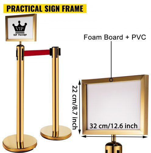 Vevor Safety Barrier Post Gold GLZ-CBTZ-JS-6JT01V0
