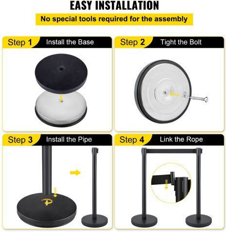 Vevor Safety Barrier Post Black GLZHSHDJTZGT6K2UKV0