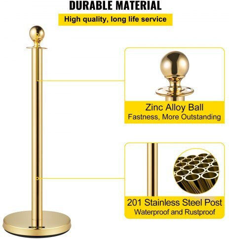 Vevor Safety Barrier Post Gold 1.5m GLZJSQTHR8JT00001V0