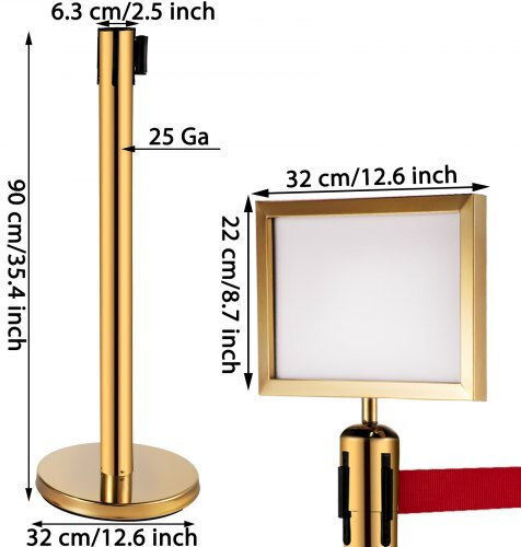 Vevor Safety Barrier Post Gold GLZ-CBTZ-JS-6JT01V0