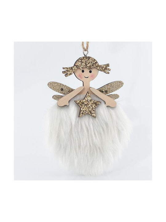 Christmas Wooden Fairy Ornament White 20cm