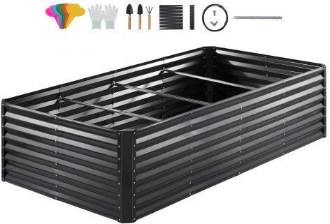 Vevor Γλάστρα Μεταλλική Σκούρο Γκρι 240x120x60εκ.